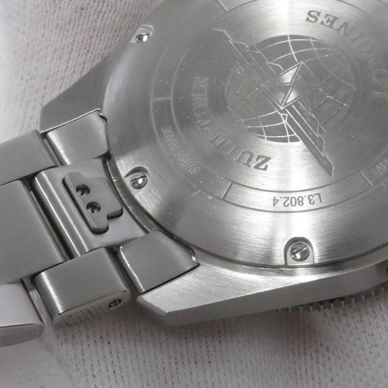 ロンジン スピリット ズールータイム L3.802.4.53.6 LONGINES 腕時計 黒文字盤