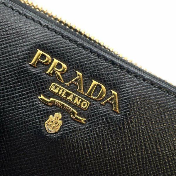 プラダ 長財布 サフィアーノ ラウンドジップ  レザー PRADA 財布 黒