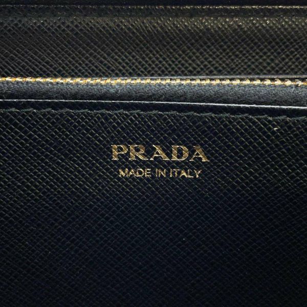 プラダ 長財布 サフィアーノ ラウンドジップ  レザー PRADA 財布 黒