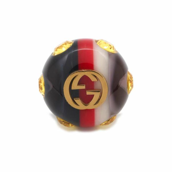 グッチ リング インターロッキングG ウェブ ラインストーン レディースサイズM 539112 GUCCI アクセサリー 安心保証 |  中古・新品ブランド販売ギャラリーレア公式通販