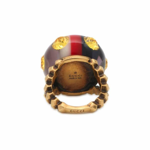 グッチ リング インターロッキングG ウェブ ラインストーン レディースサイズM 539112 GUCCI アクセサリー