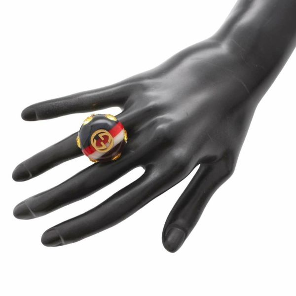 グッチ リング インターロッキングG ウェブ ラインストーン レディースサイズM 539112 GUCCI アクセサリー 安心保証 |  中古・新品ブランド販売ギャラリーレア公式通販