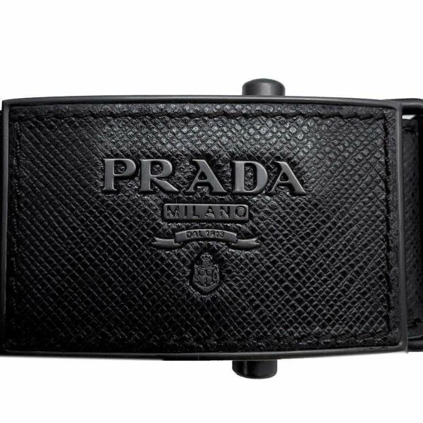 プラダ ベルト ロゴバックル ナイロン レザー サイズ40S PRADA