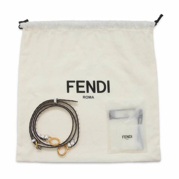 フェンディ ハンドバッグ ミニ ピーカブー ステッチ カーフレザー 8BN244 FENDI 2wayショルダーバッグ 白