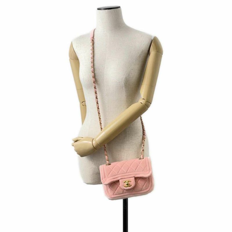 シャネル チェーンショルダーバッグ ミニフラップ ココマーク マトラッセ ベルベット AS2957 バッグ