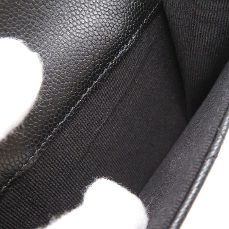 シャネル 三つ折り財布 マトラッセ ココマーク スモール フラップ キャビアスキン/ラインストーン AP3518 CHANEL 黒