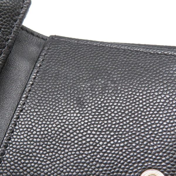 シャネル 三つ折り財布 マトラッセ ココマーク スモール フラップ キャビアスキン/ラインストーン AP3518 CHANEL 黒