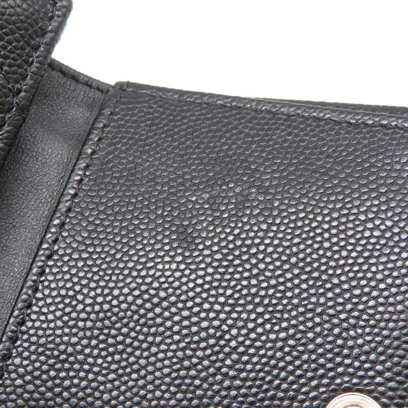 シャネル 三つ折り財布 マトラッセ ココマーク スモール フラップ キャビアスキン/ラインストーン AP3518 CHANEL 黒