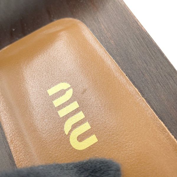 ミュウミュウ サンダル 色褪せ加工 クロッグ スエード ウッドソール レディースサイズ37 5Z425E MIUMIU 靴