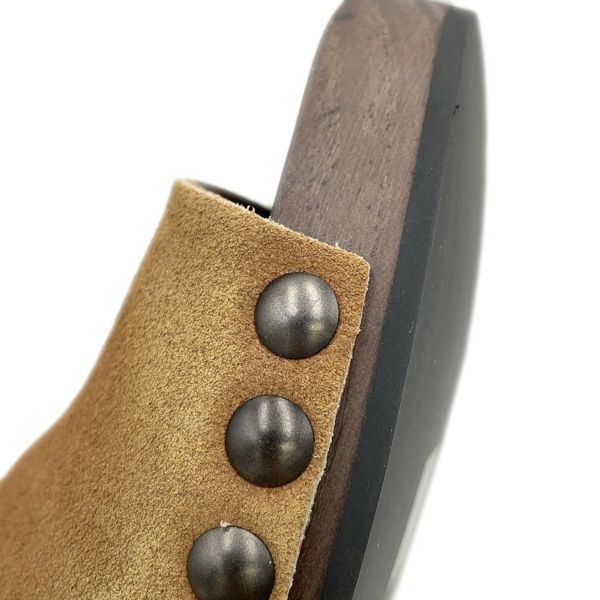 ミュウミュウ サンダル 色褪せ加工 クロッグ スエード ウッドソール レディースサイズ37 5Z425E MIUMIU 靴