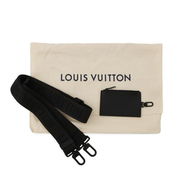 ルイヴィトン ショルダーバッグ アエログラム・レザー メッセンジャー・ヴォワヤージュ M59329　ヴィトン ブラック 黒