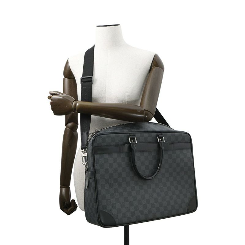 ルイヴィトン ビジネスバッグ ダミエ・グラフィット ポルトドキュマン・ヴォワヤージュGM  N41123 バッグ ヴィトン ブラック 黒