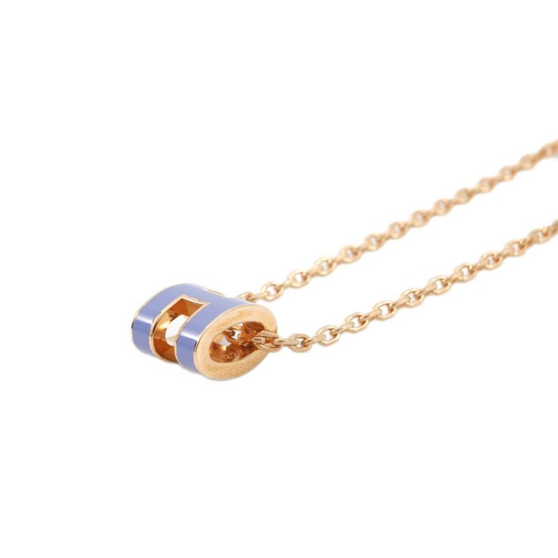エルメス ネックレス ミニ・ポップアッシュ パープル/ピンクゴールド金具 HERMES アクセサリー