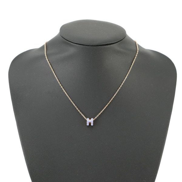 エルメス ネックレス ミニ・ポップアッシュ パープル/ピンクゴールド金具 HERMES アクセサリー