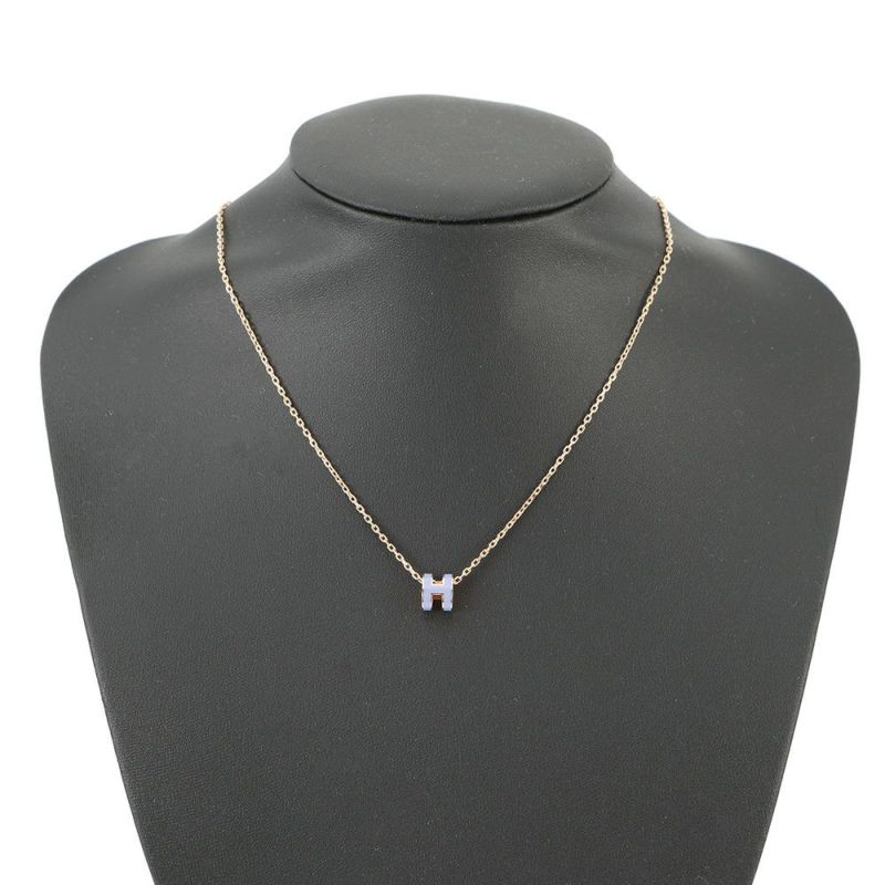 エルメス ネックレス ミニ・ポップアッシュ パープル/ピンクゴールド金具 HERMES アクセサリー