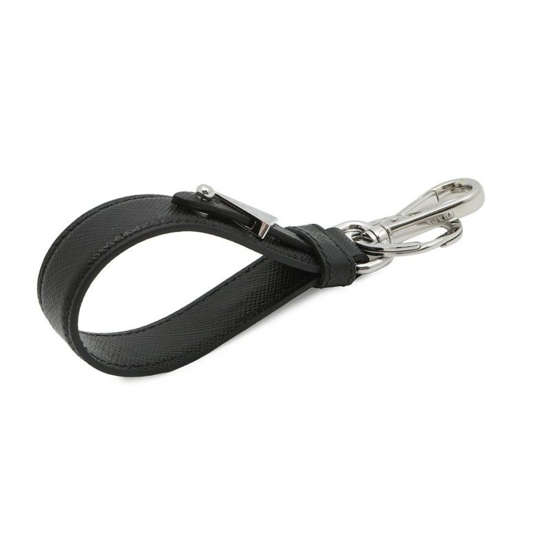 プラダ キーホルダー トライアングル プレート キーリング 2PP68T PRADA バッグチャーム メンズ 黒