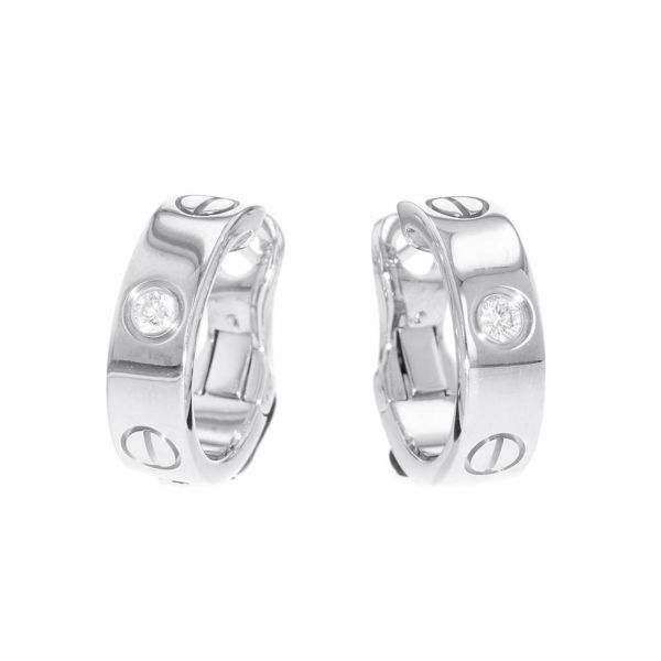 カルティエ ピアス LOVE イヤリング ダイヤモンド 2P 計0.15ct K18WGホワイトゴールド B8022800 Cartier ラブ ジュエリー