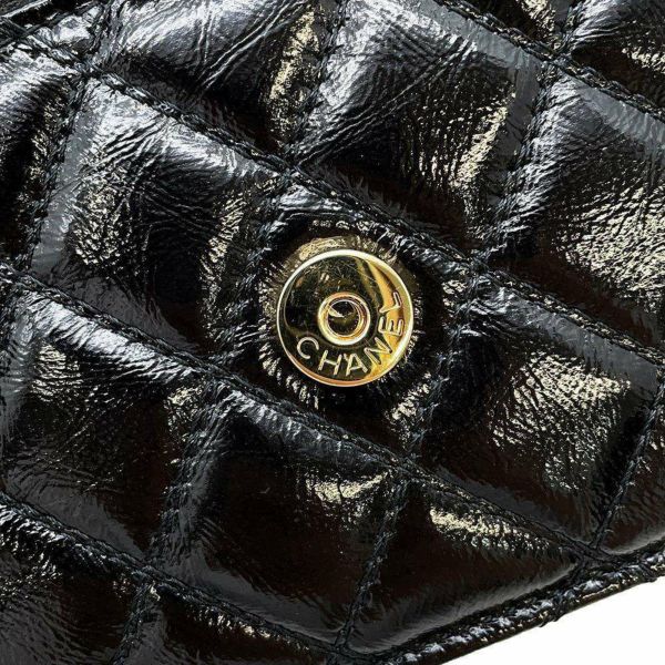 シャネル チェーンウォレット ココマーク パテント CHANEL 財布 黒