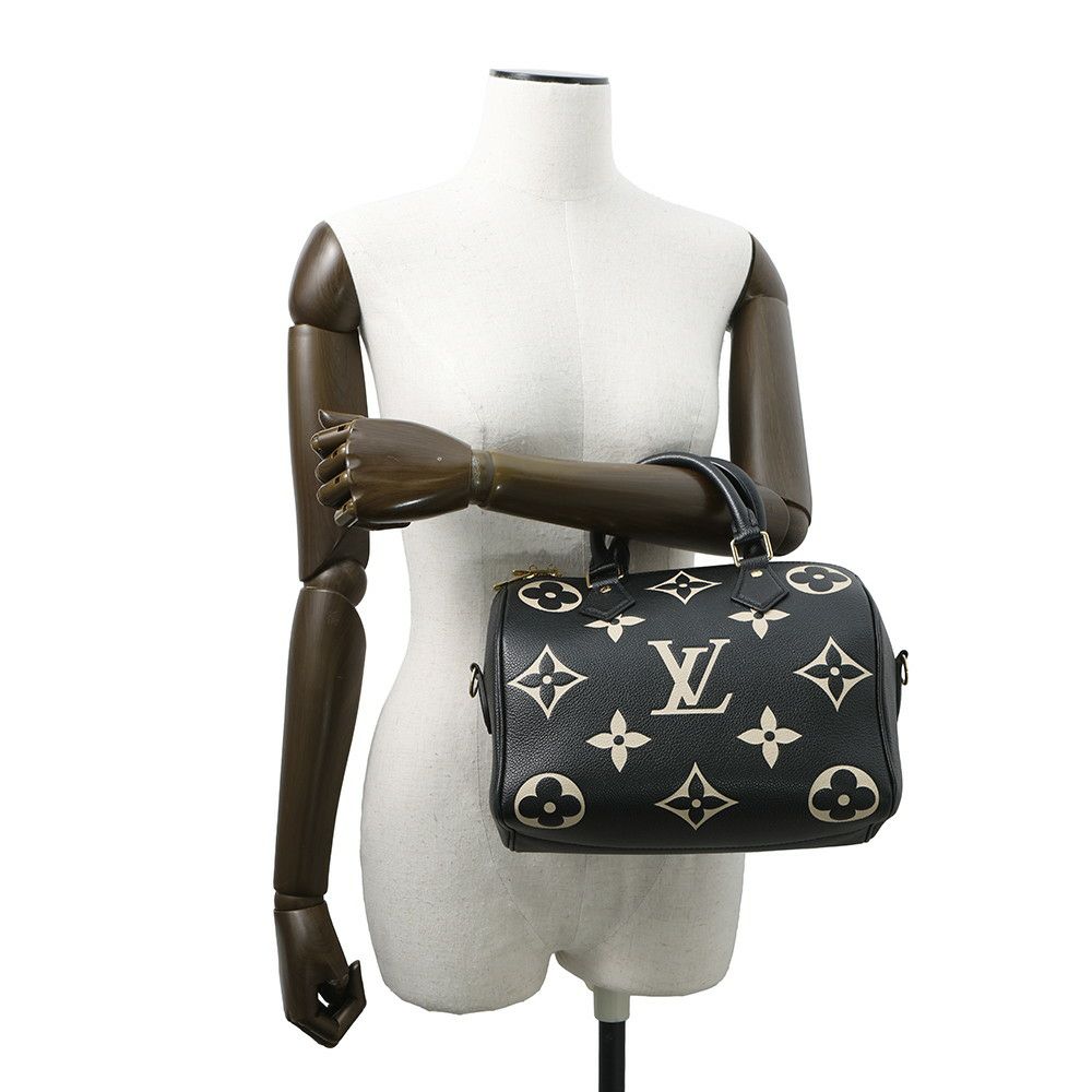 ルイヴィトン ハンドバッグ バイカラーモノグラム・アンプラント スピーディ・バンドリエール25 M58947 2way 黒 ブラック