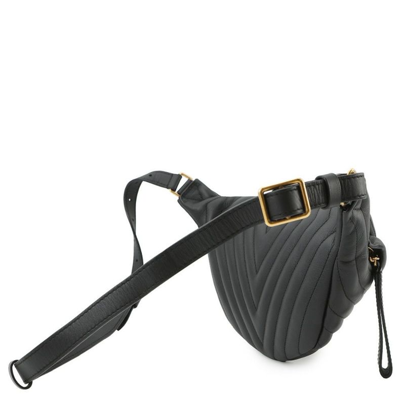 ルイヴィトン ボディバッグ カーフレザー ニューウェーブ バムバッグ M53750 ウエストバッグ 黒 ブラック