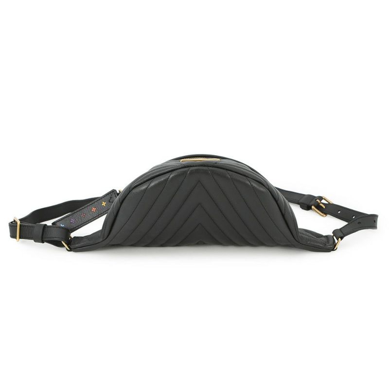 ルイヴィトン ボディバッグ カーフレザー ニューウェーブ バムバッグ M53750 ウエストバッグ 黒 ブラック