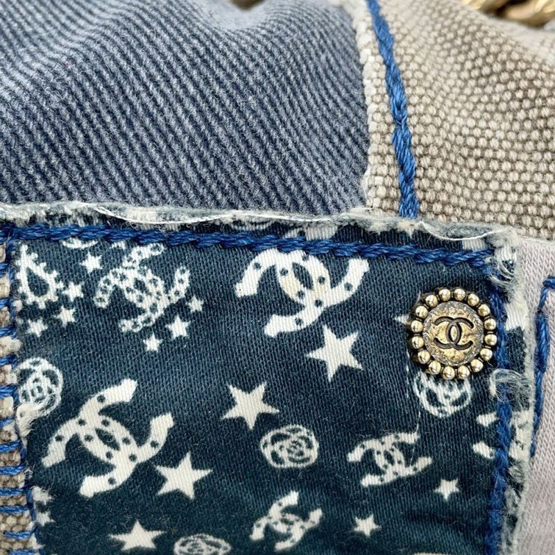 シャネル チェーンショルダーバッグ ココマーク ボーイシャネル パッチワーク デニム A92867 CHANEL BOY CHANEL