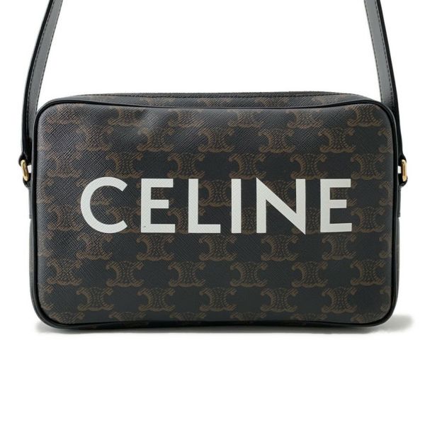 セリーヌ ショルダーバッグ トリオンフ ホリゾンタル ミディアム メッセンジャーバッグ PVC 194502CIM.38NO CELINE 黒