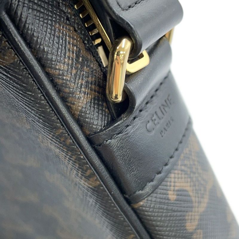 セリーヌ ショルダーバッグ トリオンフ ホリゾンタル ミディアム メッセンジャーバッグ PVC 194502CIM.38NO CELINE 黒