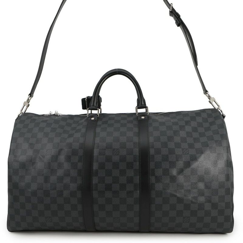 ルイヴィトン ボストンバッグ ダミエ・グラフィット キーポル・バンドリエール 55 N41413 ヴィトン トラベル 黒 ブラック