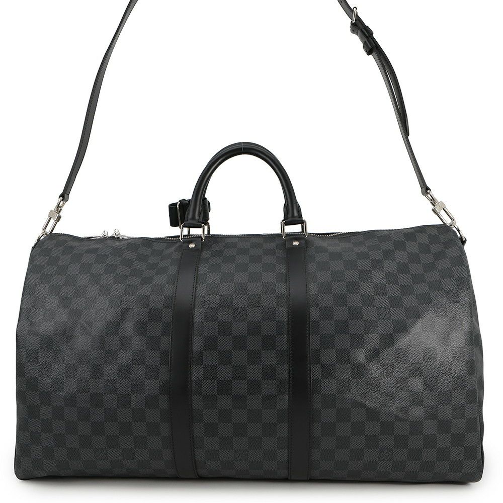 ルイヴィトン ボストンバッグ ダミエ・グラフィット キーポル・バンドリエール 55 N41413 ヴィトン トラベル 黒 ブラック