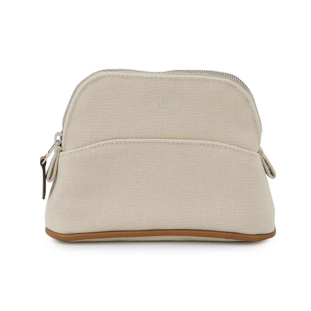 エルメス ポーチ ボリードポーチ ミニミニ ナチュラル/シルバー金具 コットン HERMES 小物入れ