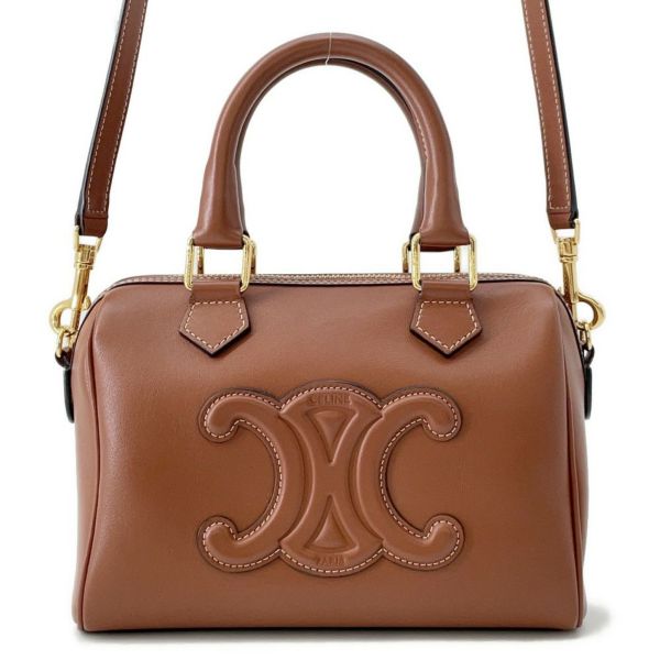 セリーヌ ハンドバッグ トリオンフ スモール ボストン スムースカーフレザー 113773DU3.04LU 2way ブラウン