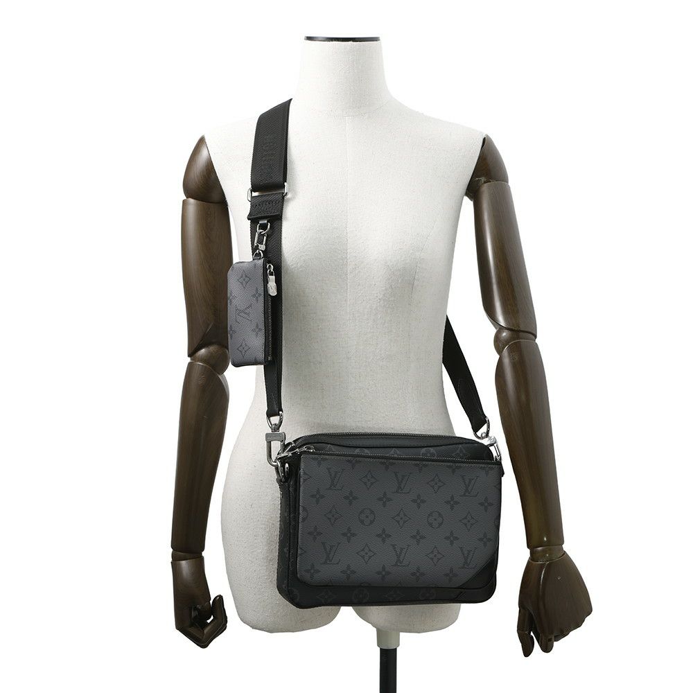 ルイヴィトン ショルダーバッグ モノグラム・エクリプス リバース トリオ・メッセンジャー M69443 ブラック 黒