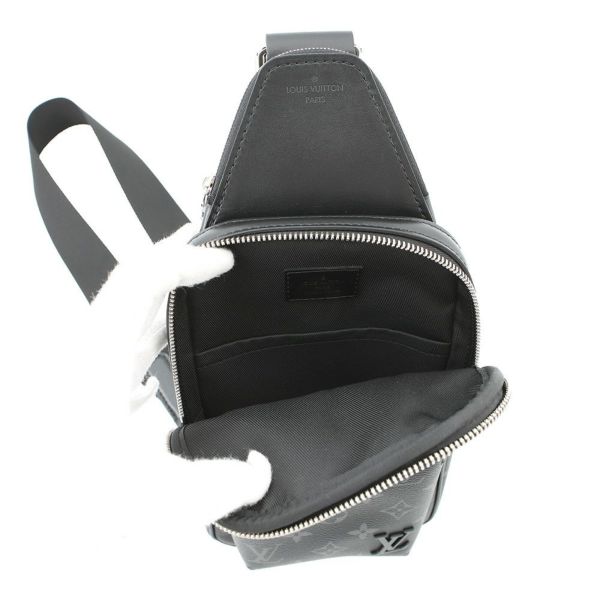 ルイヴィトン ボディバッグ モノグラム・エクリプス アヴェニュー・スリングバッグPM M47137 ブラック 黒