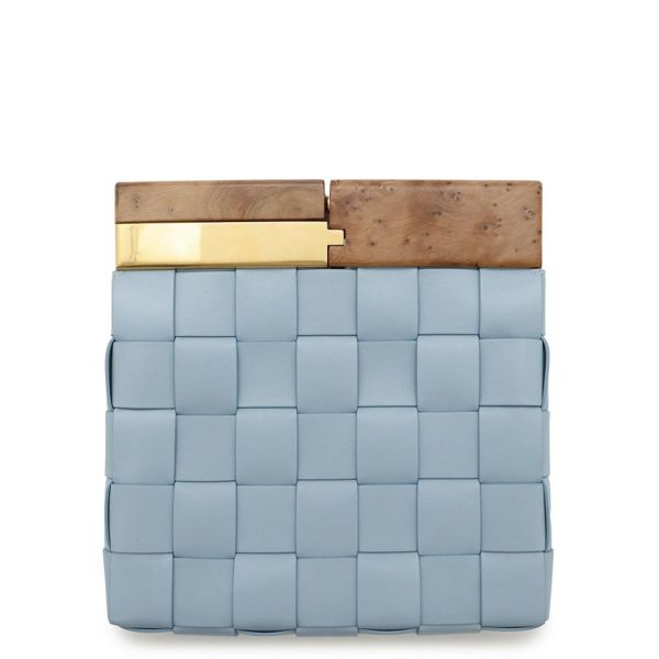 ボッテガヴェネタ クラッチバッグ マキシイントレチャート BVスナップ レザー ウッド BOTTEGA VENETA