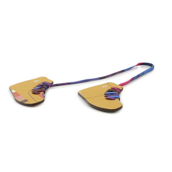 エルメス キーホルダー プティアッシュ スニーカー イエロー/ブラウン/ピンク エプソン