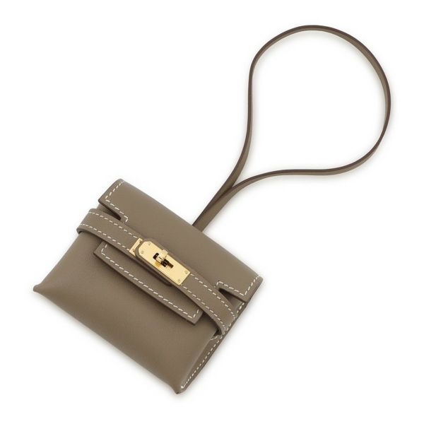 エルメス バッグチャーム ケリー フェスティバル チャーム エトゥープ/ゴールド金具 スイフト B刻印