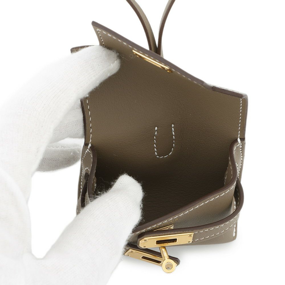 エルメス バッグチャーム ケリー フェスティバル チャーム エトゥープ/ゴールド金具 スイフト B刻印