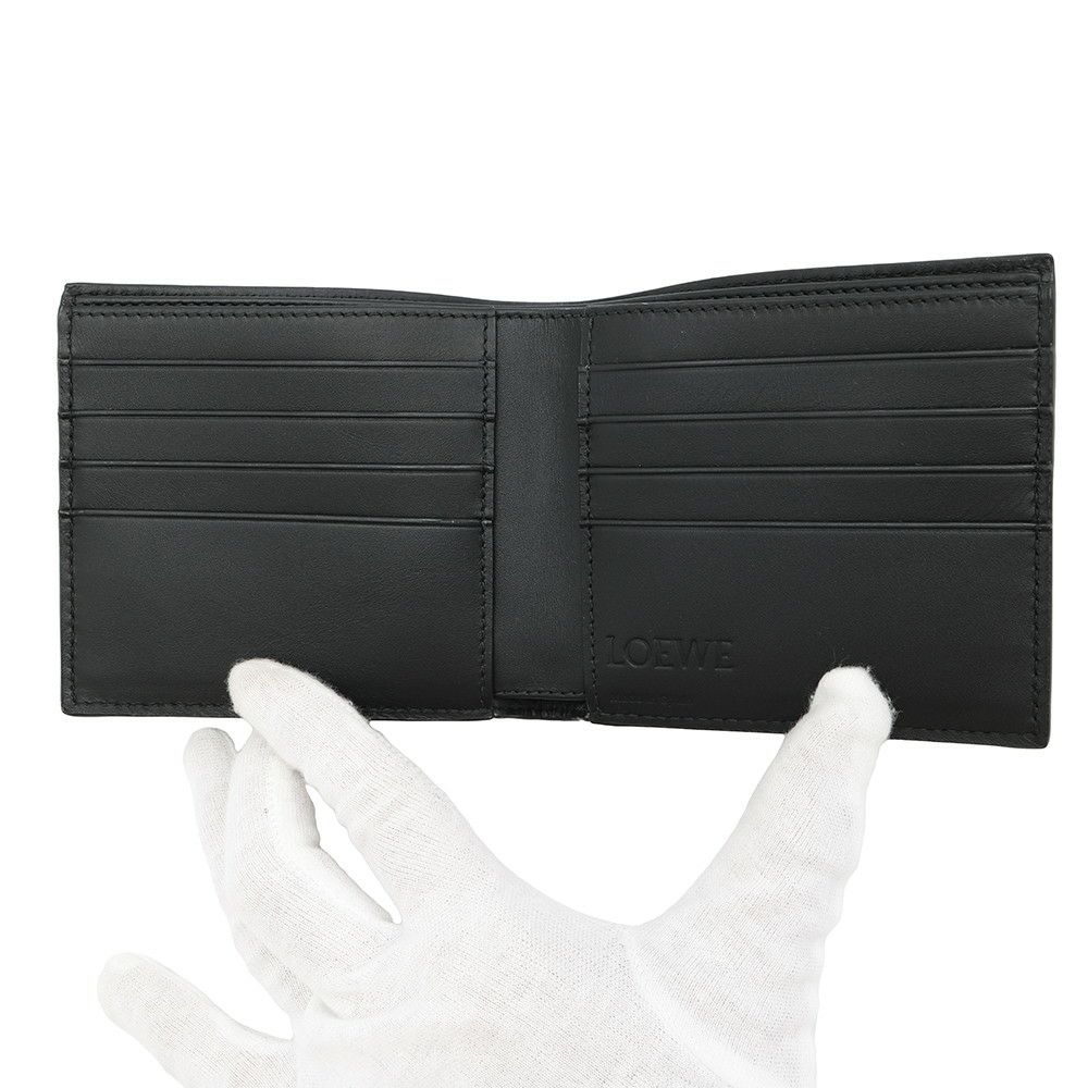 ロエベ 二つ折り財布 アナグラム バイフォールド ウォレット C500302X02 LOEWE 財布 メンズ 黒