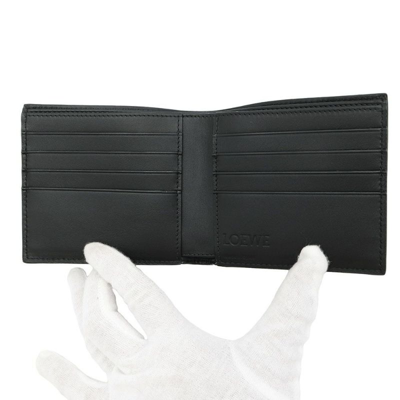 ロエベ 二つ折り財布 アナグラム バイフォールド ウォレット C500302X02 LOEWE 財布 メンズ 黒