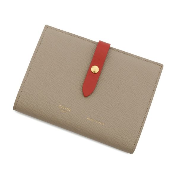 セリーヌ 二つ折り財布 ミディアム マルチファンクション ストラップウォレット バイカラー 104813 CELINE