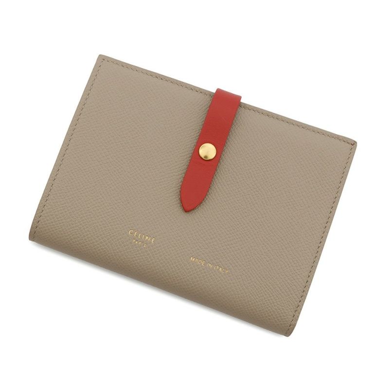 セリーヌ 二つ折り財布 ミディアム マルチファンクション ストラップウォレット バイカラー 104813 CELINE