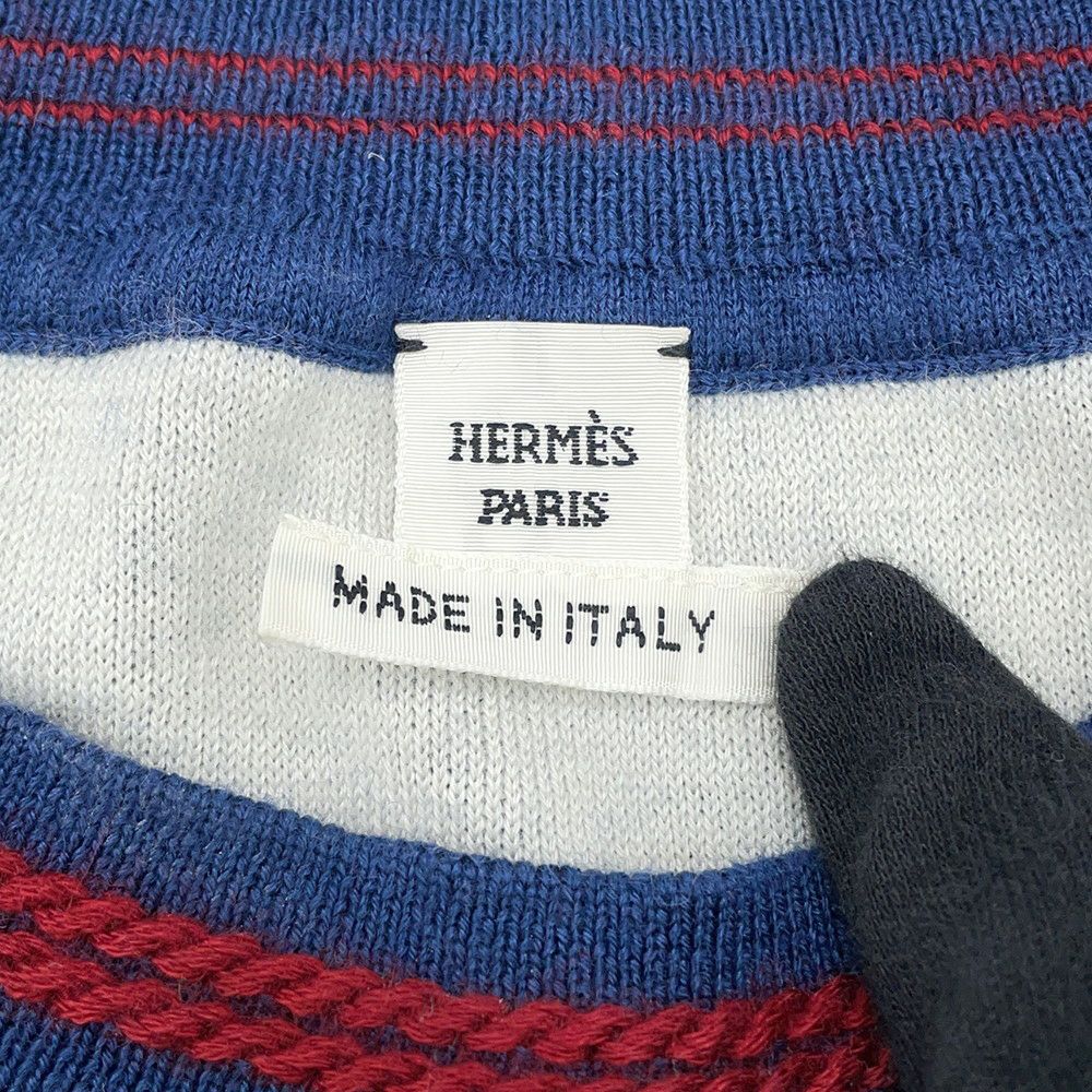 エルメス 半袖ニット カノエH カシミヤ シルク レディースサイズ34 HERMES トップス