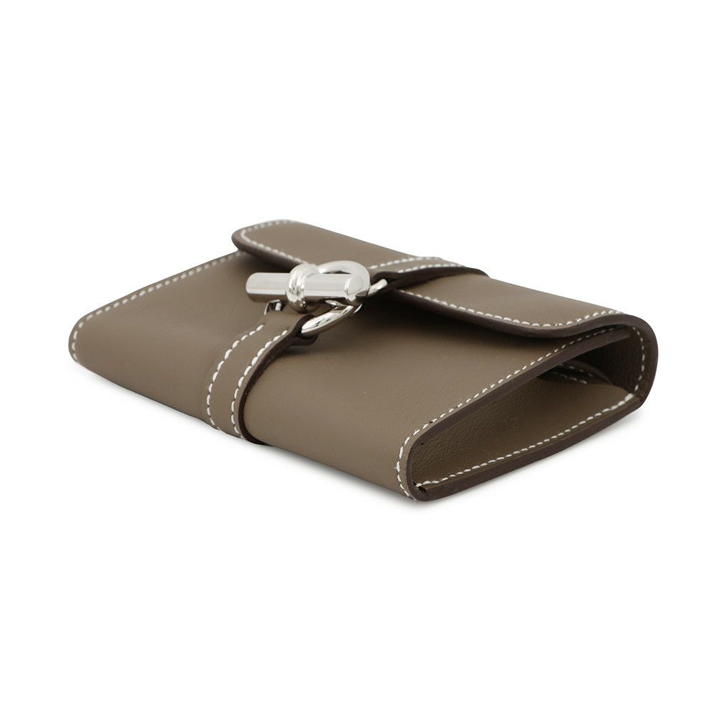 エルメス コインケース グレナン コンパクト ウォレット エトゥープ/シルバー金具 スイフト/シェブルミゾル K刻印