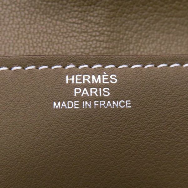 エルメス コインケース グレナン コンパクト ウォレット エトゥープ/シルバー金具 スイフト/シェブルミゾル K刻印