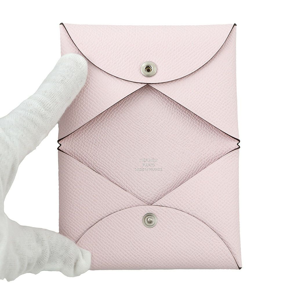 エルメス カードケース カルヴィ ローズダーリン エプソン K刻印 HERMES 名刺入れ