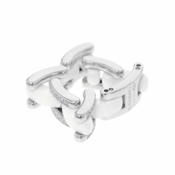 シャネル リング ウルトラ コレクション ダイヤモンド40P 約0.22ct K18WG セラミック リングサイズ58 J2643 CHANEL