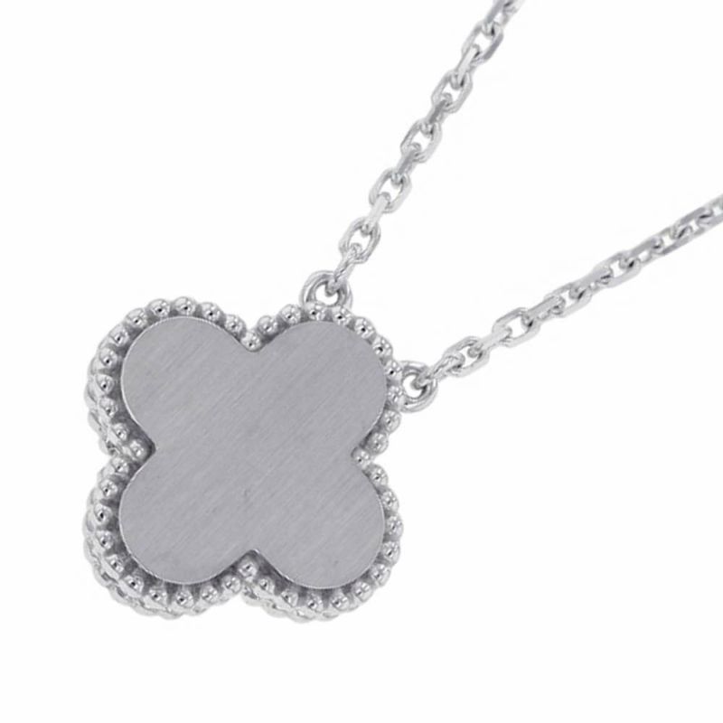 ヴァンクリーフ&アーペル ネックレス ヴィンテージ アルハンブラ ギヨシェ ダイヤ 1P K18WG VCARP6L800 2020年ホリデー限定