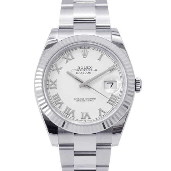 ロレックス デイトジャスト41 SS/K18WG ランダムシリアル ルーレット 126334 ROLEX ホワイトローマン文字盤 安心保証 | 中古・ 新品ブランド販売ギャラリーレア公式通販