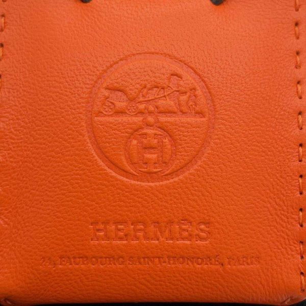 エルメス バッグチャーム ショッパー サックオランジュ フー/ゴールド ラムスキン Y刻印 HERMES